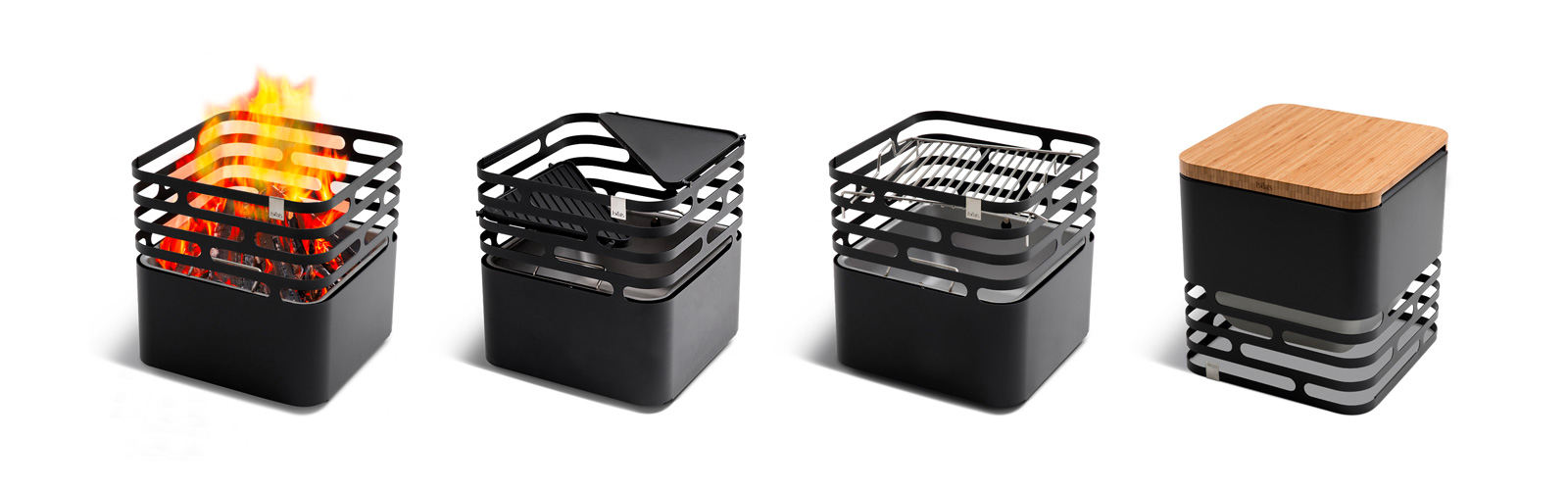 Ohniště a gril Höfats Cube Black - moznosti prislusenstvi